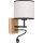 LED Wandlamp BOHO 1xE27/25W/230V + LED/1W/230V eiken