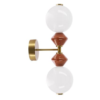 LED wandlamp FLORES 2xLED/5W/230V goud/bruin