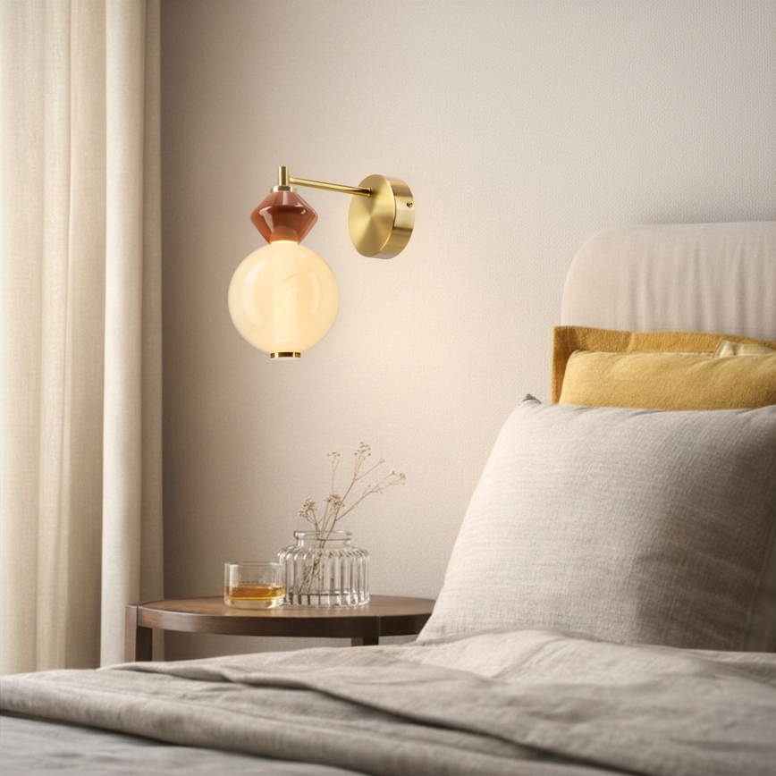 LED-wandlamp FLORES LED/7W/230V goud/bruin