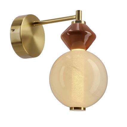 LED-wandlamp FLORES LED/7W/230V goud/bruin