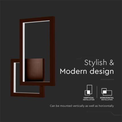 LED Wandlamp LED/20W/230V 3000K bruin