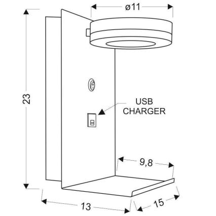 LED Wandlamp met oplader COMPACT LED/4W/230V