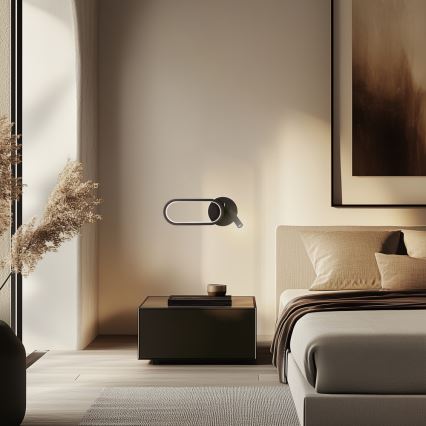 LED Wandlamp MONET LED/13W/230V + LED/2W 3000/4000/6000K zwart
