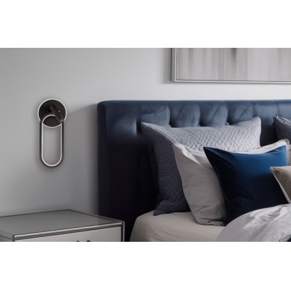 LED Wandlamp MONET LED/13W/230V + LED/2W 3000/4000/6000K zwart
