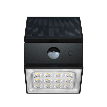 LED-wandlamp op zonne-energie met sensor LED/2,5 W/3,7 V 3000/4000/6000 K IP65 1200 mAh zwart