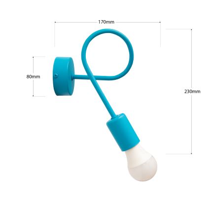 LED-wandlamp OXFORD 1xE27/15W/230V blauw