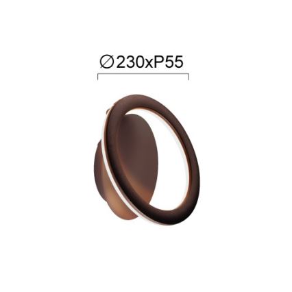 LED-wandlamp PALERMO LED/16W/230V bruin