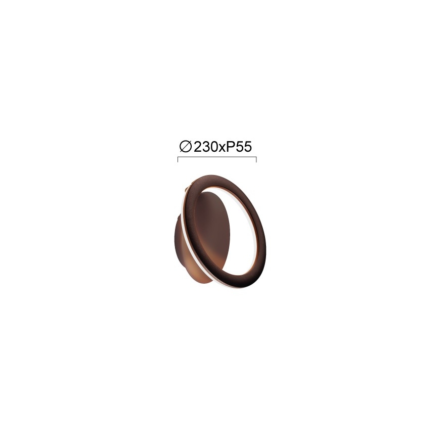 LED-wandlamp PALERMO LED/16W/230V bruin