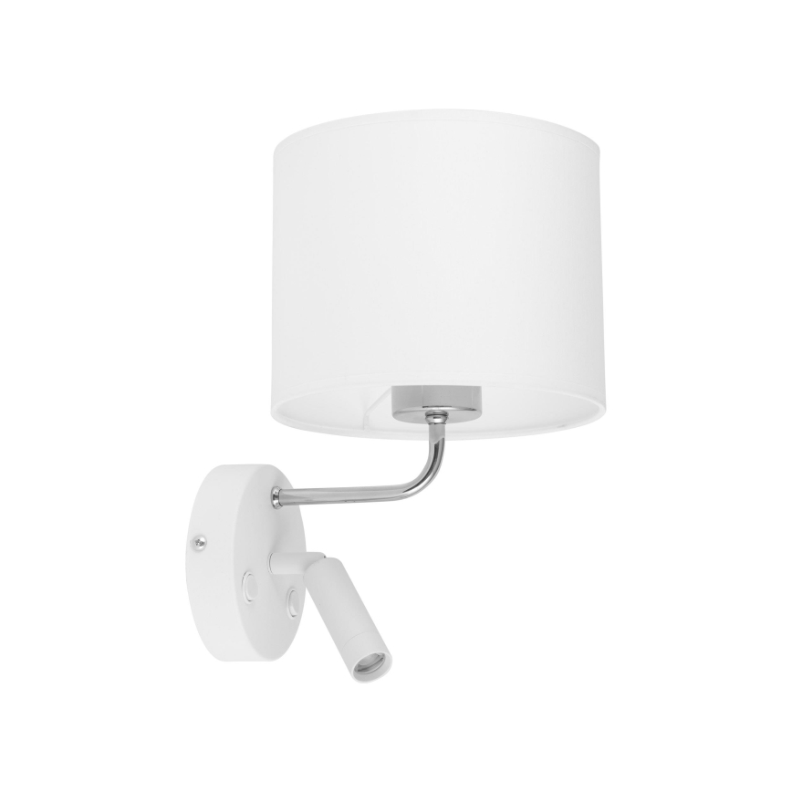 LED Wandlamp RICHI 1xE27/15W/230V + LED/3W/230V wit