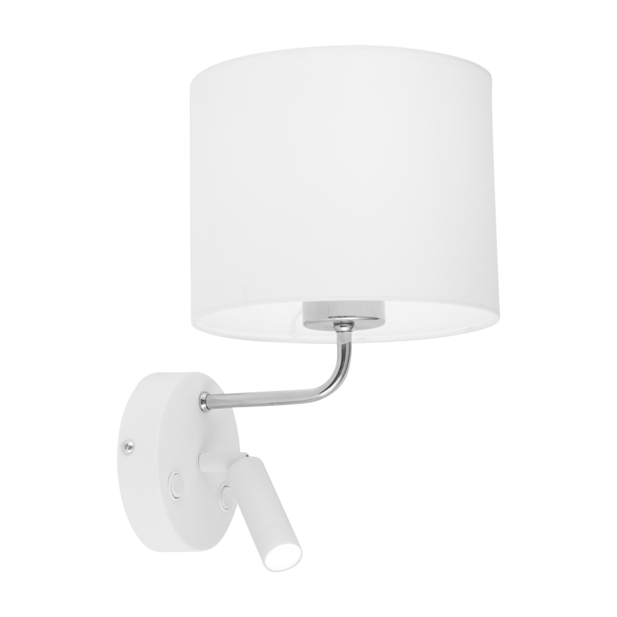 LED Wandlamp RICHI 1xE27/15W/230V + LED/3W/230V wit