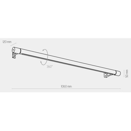 LED Wandlamp ROLLO LED/30W/230V hout