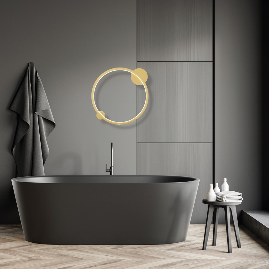 LED Wandlamp SATURNO LED/25W/230V Ø 50 cm IP44 goudkleurig