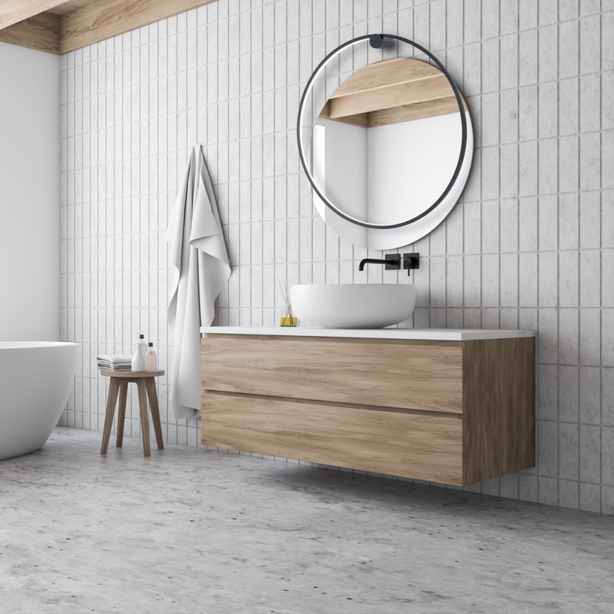 LED Wandlamp SATURNO LED/46W/230V Ø 80 cm IP44 antraciet