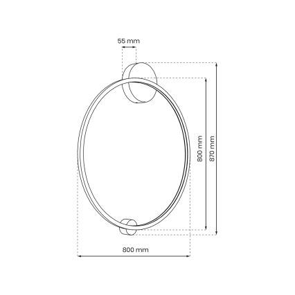 LED Wandlamp SATURNO LED/46W/230V Ø 80 cm IP44 goudkleurig