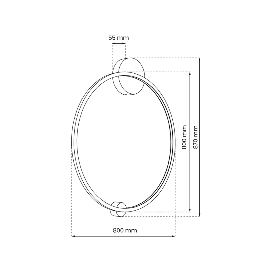 LED Wandlamp SATURNO LED/46W/230V Ø 80 cm IP44 goudkleurig