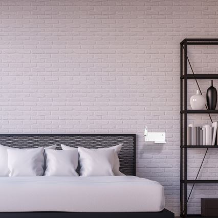 LED-wandlamp SHELF LED/4W+LED/5W+LED/2W/230V + USB-poort wit