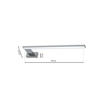 LED-wandlamp voor badkamer SHINE LED/11W/230V 45 cm IP44 glanzend chroom