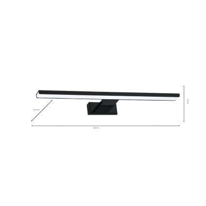 LED-wandlamp voor badkamer SHINE LED/13,8W/230V 60 cm IP44 zwart