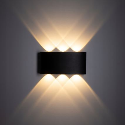 LED Wandlamp voor buiten ARROW 6xLED/1W/230V IP54 zwart