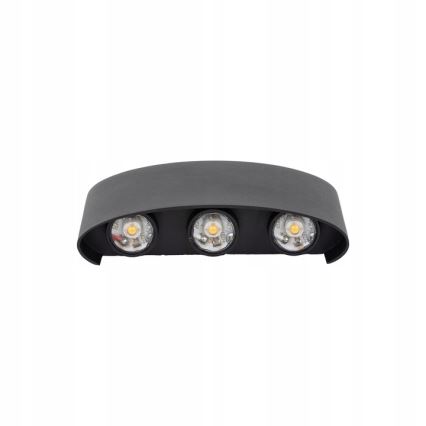LED Wandlamp voor buiten ARROW 6xLED/1W/230V IP54 zwart