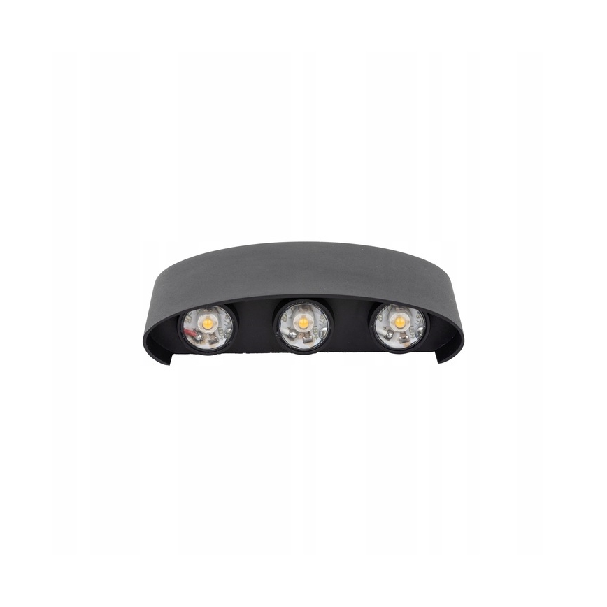 LED Wandlamp voor buiten ARROW 6xLED/1W/230V IP54 zwart