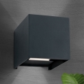 LED Wandlamp voor buiten CUBE 2xLED/3W/230V IP54 antraciet