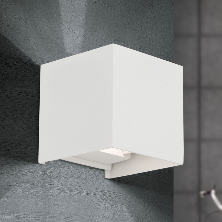 LED Wandlamp voor buiten CUBE 2xLED/3W/230V IP54 wit