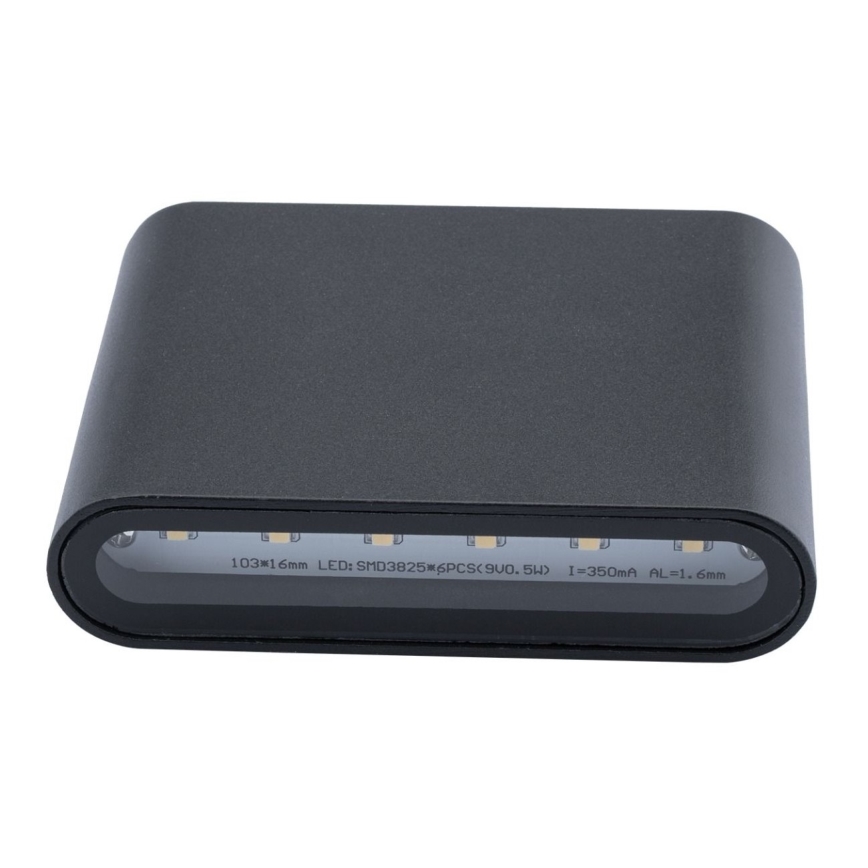 LED Wandlamp voor buiten FLOW 2xLED/3W/230V IP54 zwart