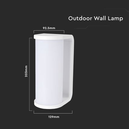 LED Wandlamp voor buiten LED/12W/230V 3000/4200/6500K IP65 wit