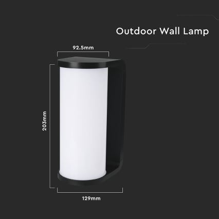 LED Wandlamp voor buiten LED/12W/230V 3000/4200/6500K IP65 zwart