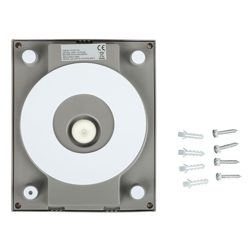 LED Wandlamp voor buiten LED/12W/230V 3000K IP65 grijs