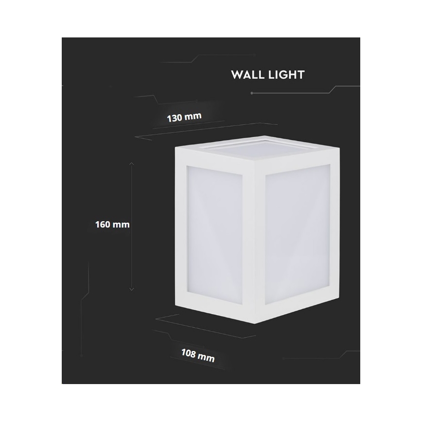 LED Wandlamp voor buiten LED/12W/230V 3000K IP65 wit