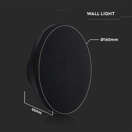 LED Wandlamp voor buiten LED/12W/230V 3000K IP65 zwart