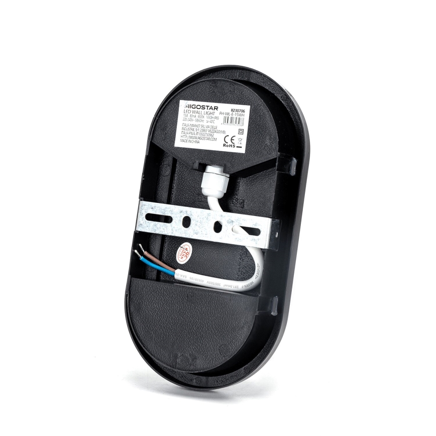 LED Wandlamp voor buiten LED/15W/230V 6500K zwart IP65