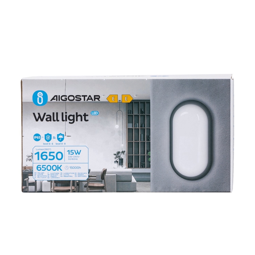LED Wandlamp voor buiten LED/15W/230V 6500K zwart IP65