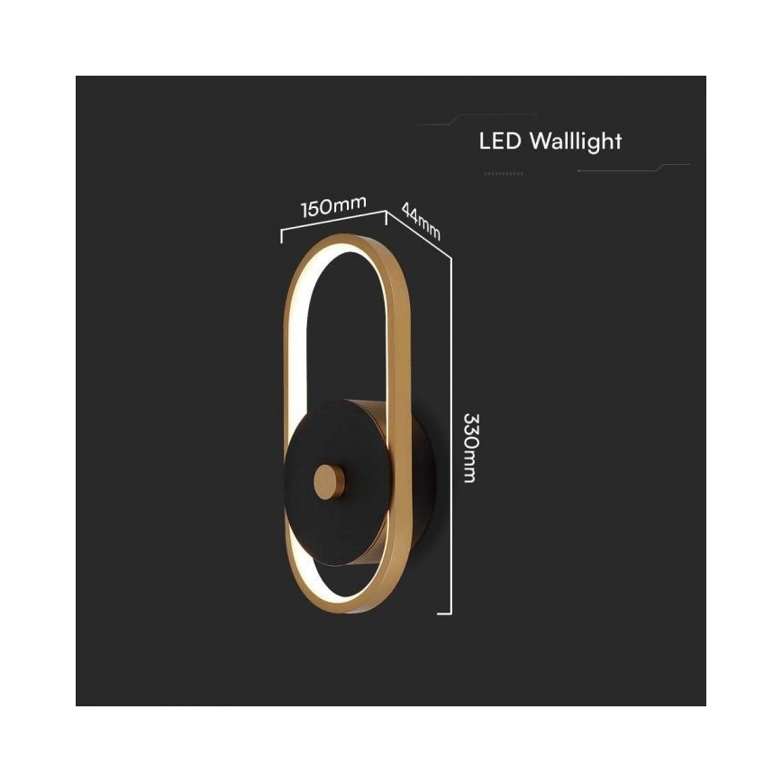 LED Wandlamp voor buiten LED/15W/230V IP54 4000K messing
