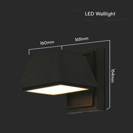 LED Wandlamp voor buiten LED/15W/230V IP65 3000K zwart