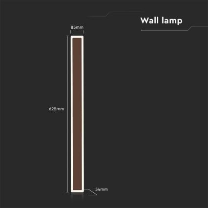 LED Wandlamp voor buiten LED/17W/230V 3000K IP65 bruin