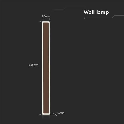 LED Wandlamp voor buiten LED/17W/230V 4000K IP65 bruin