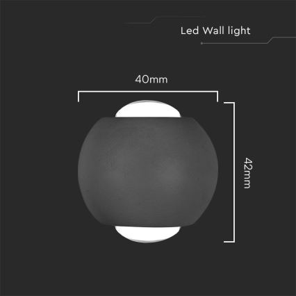 LED Wandlamp voor buiten LED/2W/230V 3000K IP54 zwart