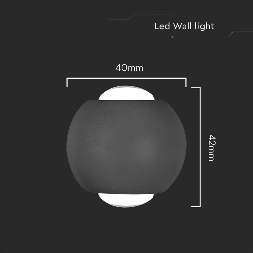 LED Wandlamp voor buiten LED/2W/230V 3000K IP54 zwart