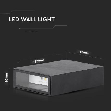 LED Wandlamp voor buiten LED/4W/230V 3000K IP65 zwart