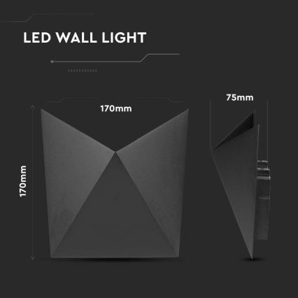 LED Wandlamp voor buiten LED/5W/230V 4000K IP65 zwart