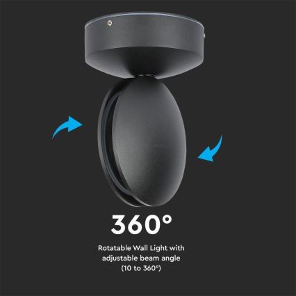 LED Buiten wall flexible lamp LED/7W/230V 4000K IP65 zwart