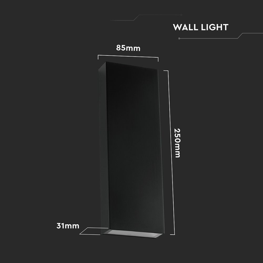 LED Wandlamp voor buiten LED/8W/230V 4000K IP65 zwart