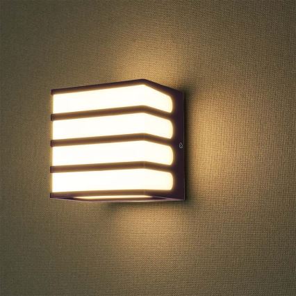 LED Wandlamp voor buiten LED/8W/230V IP65 3000K bruin