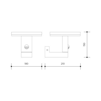 LED Wandlamp voor buiten met sensor BARI LED/10W/230V 4000K IP54 antraciet