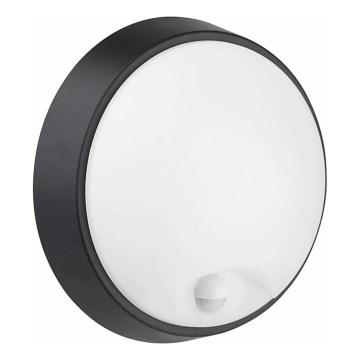 LED Wandlamp voor buiten met sensor LED/12W/230V 3000/4000/6500K IP65 zwart