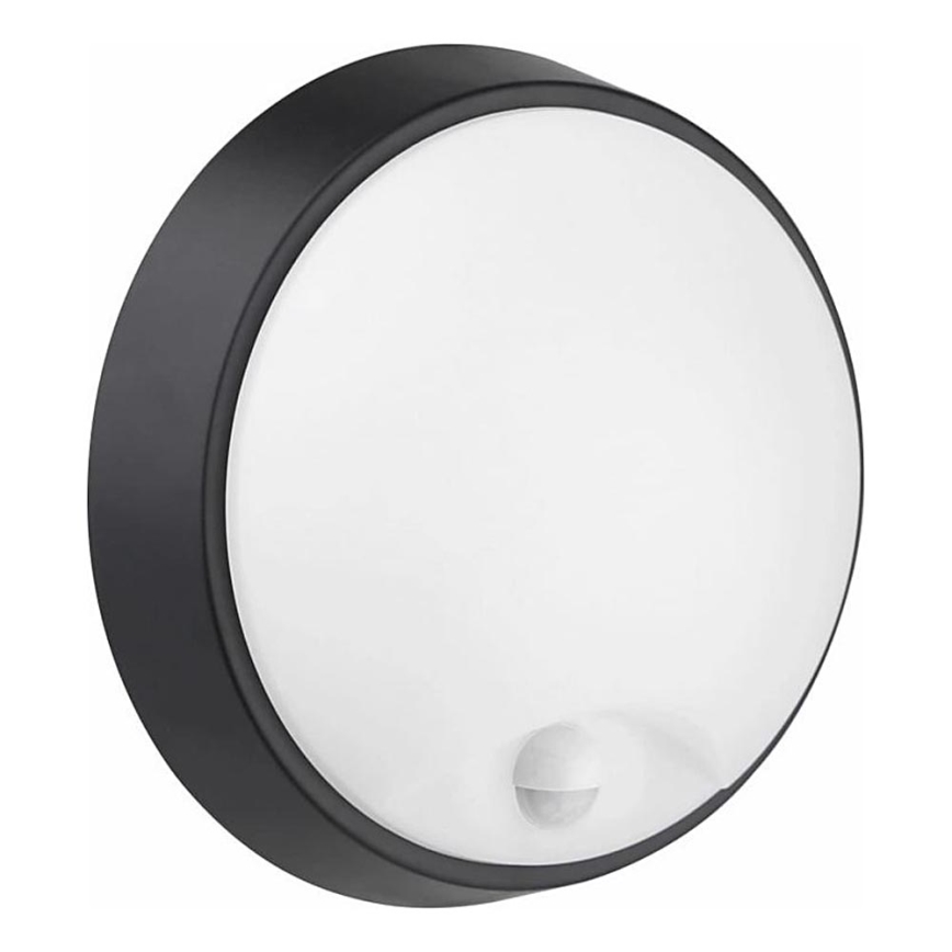 LED Wandlamp voor buiten met sensor LED/12W/230V 3000/4000/6500K IP65 zwart