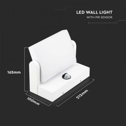 LED Wandlamp voor buiten met sensor LED/17W/230V 4000K IP65 wit